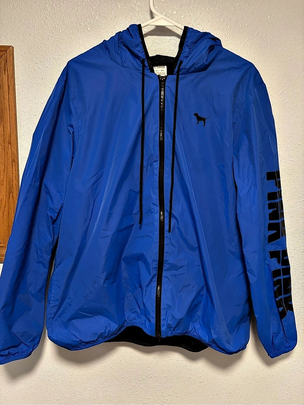 Pink Blue Hooded Windbreaker Size Medium